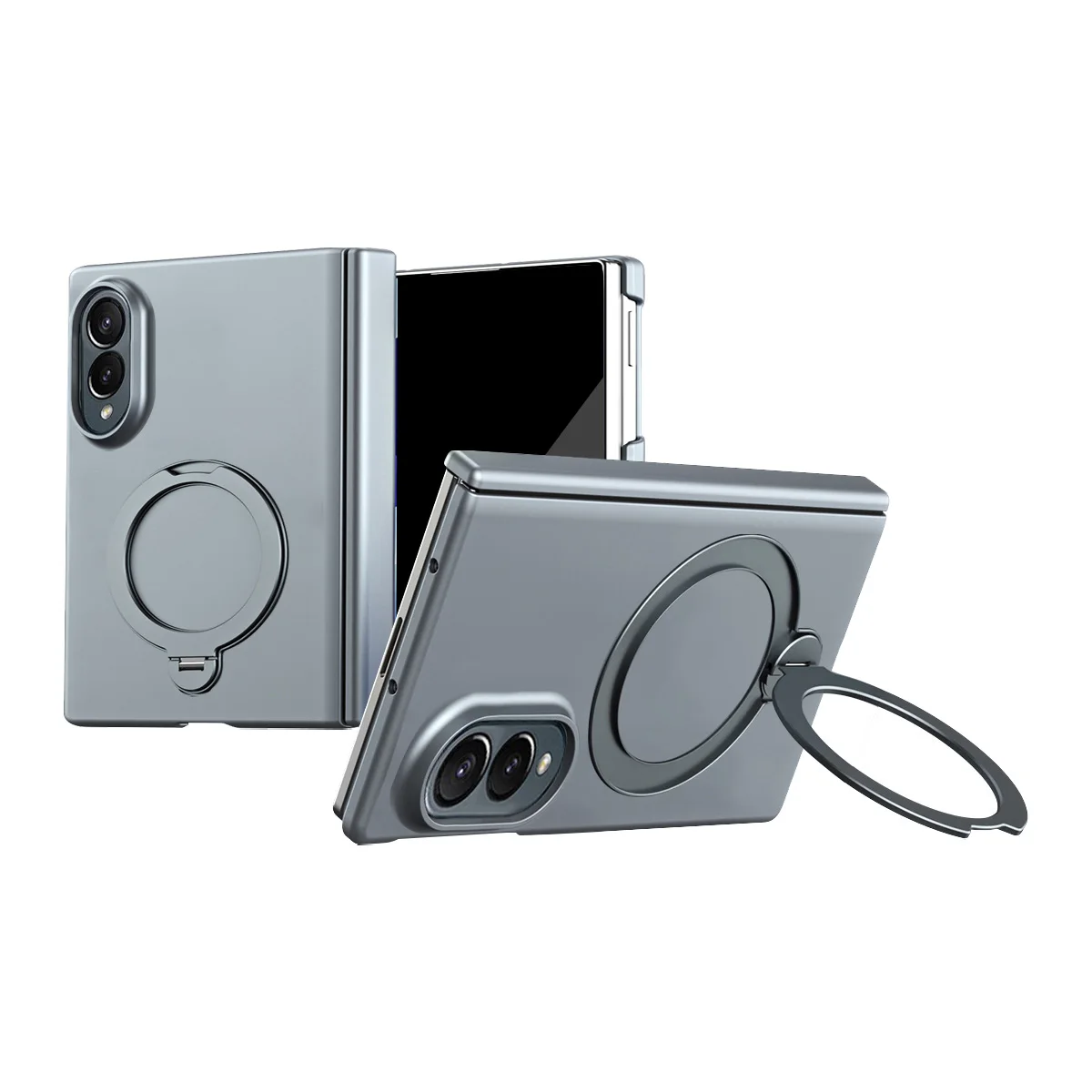 For Samsung Galaxy Z Fold 8 Wide 5G Case Magnetic Rotating Bracke Folding Hinge With Tempered Film Shockproof Hard Back Cover