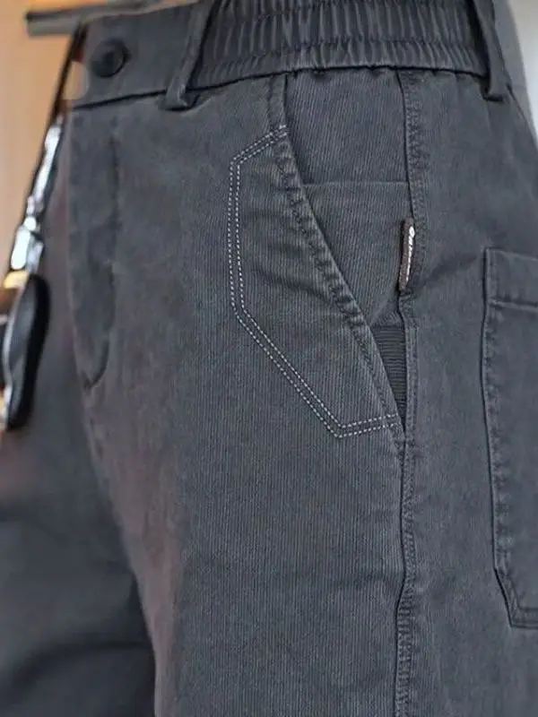 

Men's Workwear Pants Loose Fit Lightweight Summer Thin Construction Site Casual Trousers Durable Straight Leg Polyester Fiber