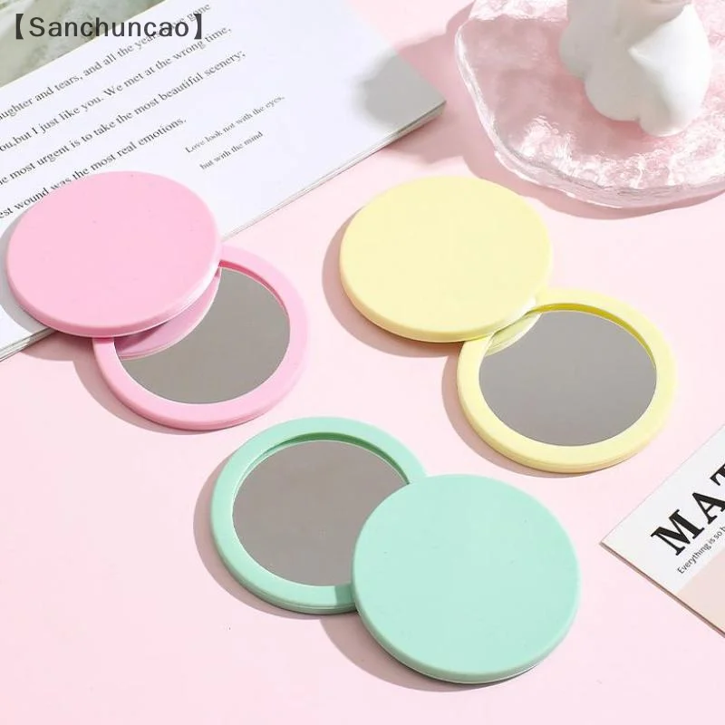 Mini espelho de maquiagem redondo silicone espelho cosmético espelho de maquiagem portátil para bolsa bolso compacto ferramenta de beleza cosmética
