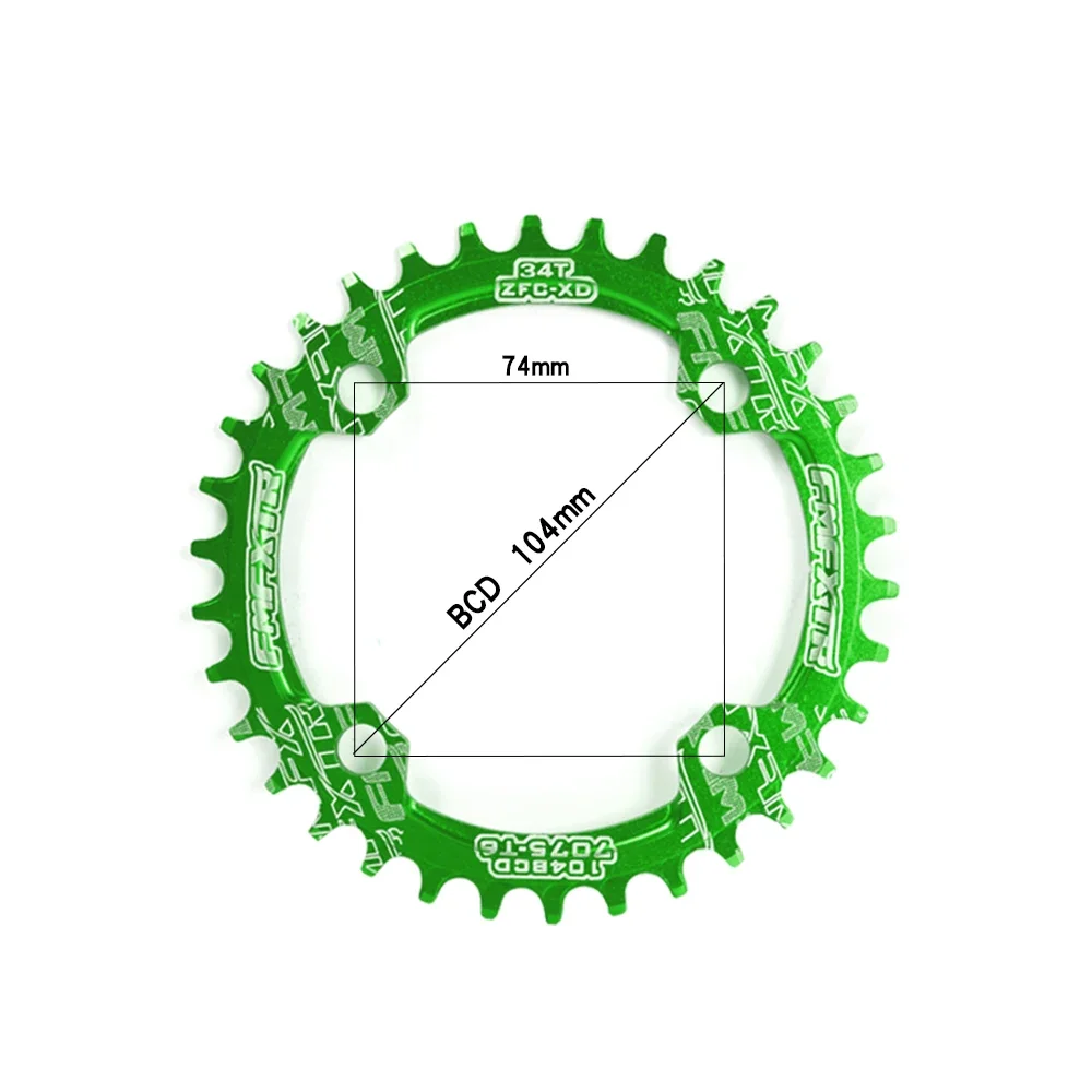 104 BCD 36/38 T Round Shape Narrow Wide Bicycle Crank For MTB Road Bike Crankset Single Tooth Disc Bicycle Chain Ring Chainwheel