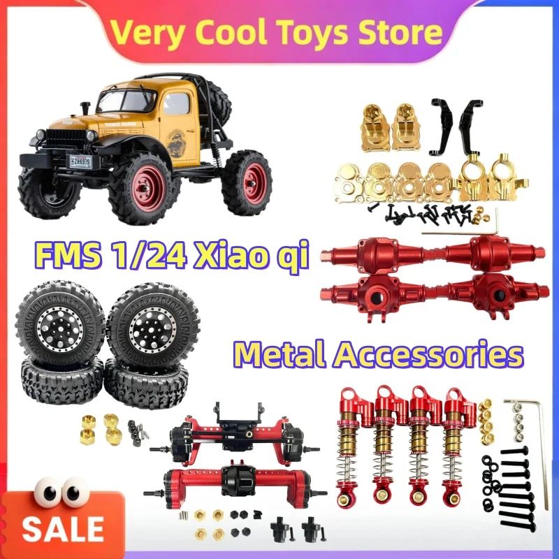 FMS 1:24 Xiaoqi Metal Upgrade Accessories Shock Absorber Combiner RIMS Steering Cup Axle Tie Rod C Seat Counterweight Parts