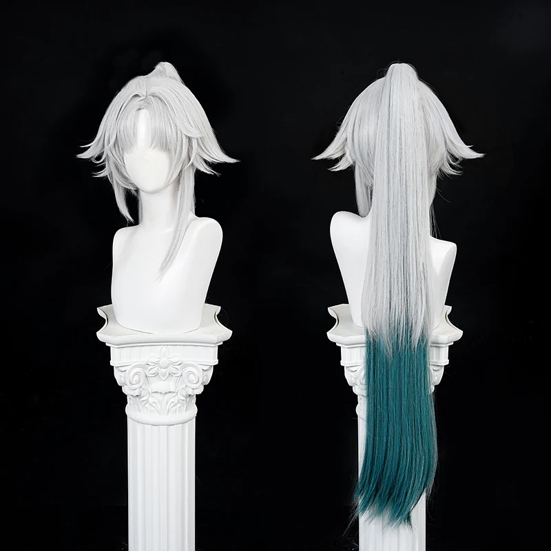 Honkai Star Rail Feixiao Cosplay Wig Fei Xiao Wig Gray Blue Long Hair Xianzhou Yaoqing The Great General Halloween Party