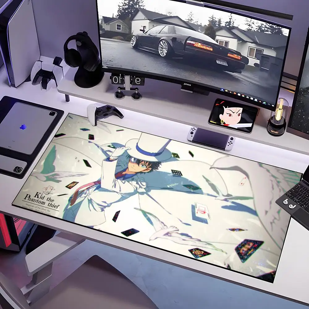 D-Detective Conan Mouse Pad Large Anti-Slip Rubber Gaming MousePad Durable Desk Pad Thick Seam Edge Suitable For Office And Gami