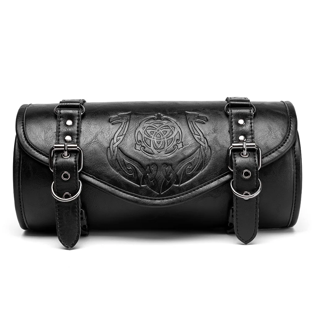 Vintage Motorrad-Werkzeugtasche Aufrollbare Aufbewahrungstasche Universal für Harley Chopper Bobber Cruiser Retro Vordergabel Lenker Satteltasche – Detail 6