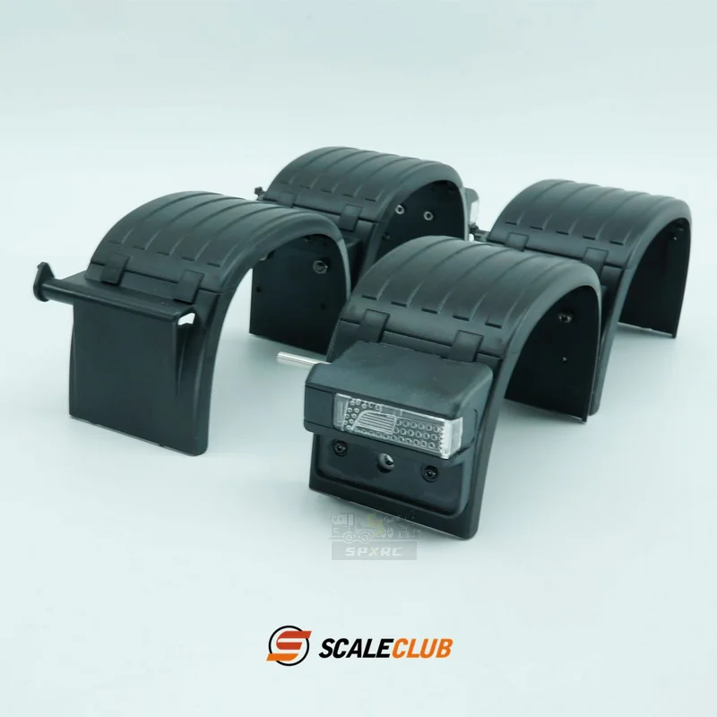 Scaleclub-luz trasera de guardabarros trasero de doble eje para remolque 1/14, piezas de coche para camión teledirigido Tamiya Lesu Scania Man Actros Volvo