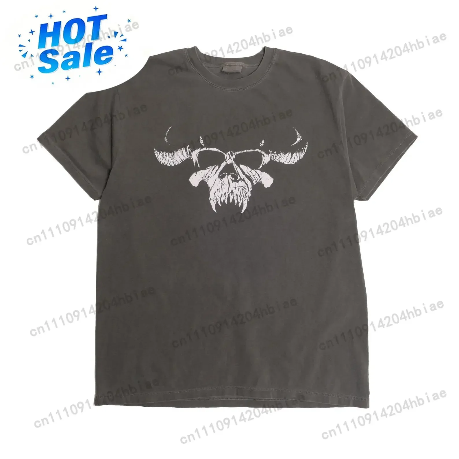 Danzig Band Tee Shirt Samhain American Gothic Doom Metal Punk Rock Heavyweight Boxy Fit Ultra Faded Shirt - XL