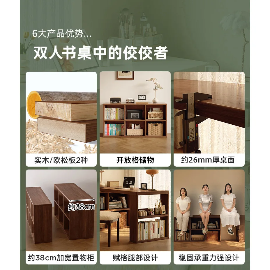 Escritorio de madera maciza 2025, nuevo tocador esquinero para dormitorio de niñas, cofre integrado, escritorio doble para ordenador para el hogar