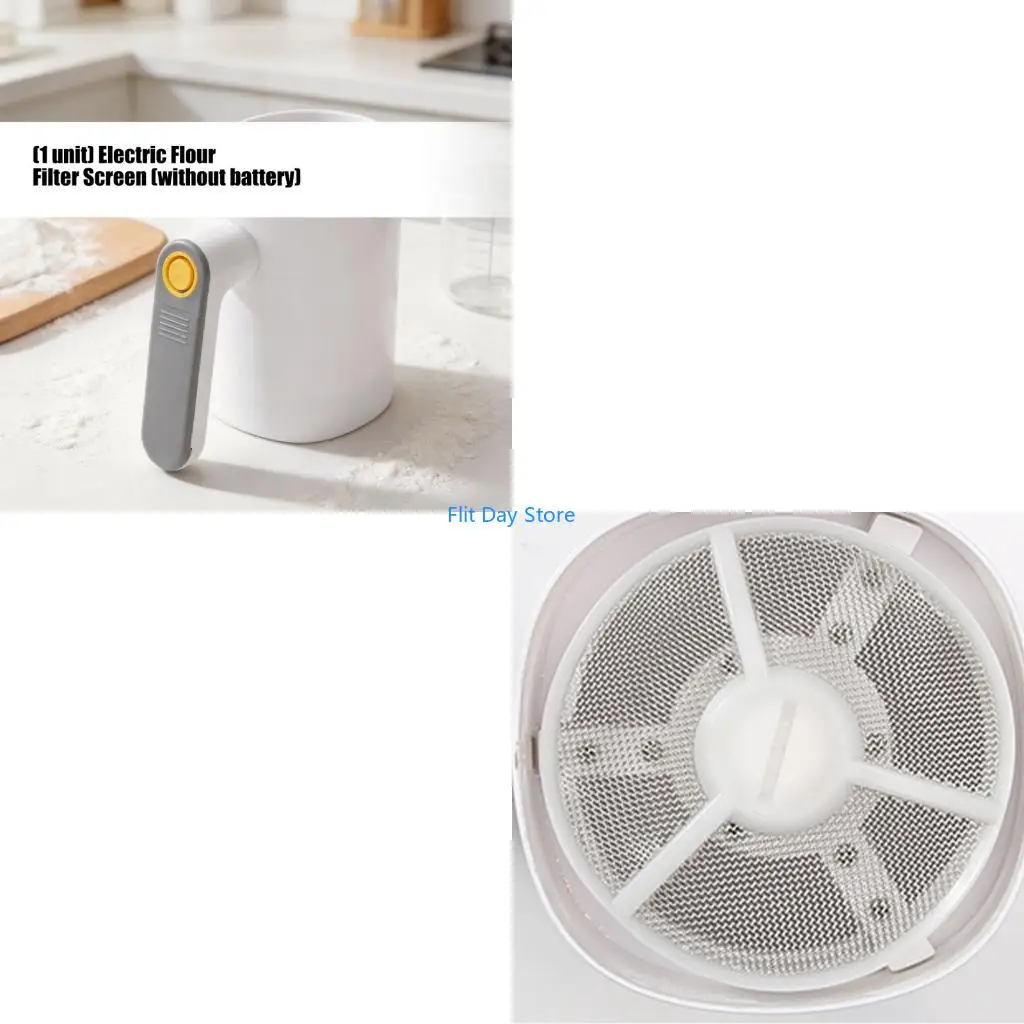 F92C Electric Flour Sifter Handheld Flour Sieve,Kitchen Cooking Baking Pastry Tool