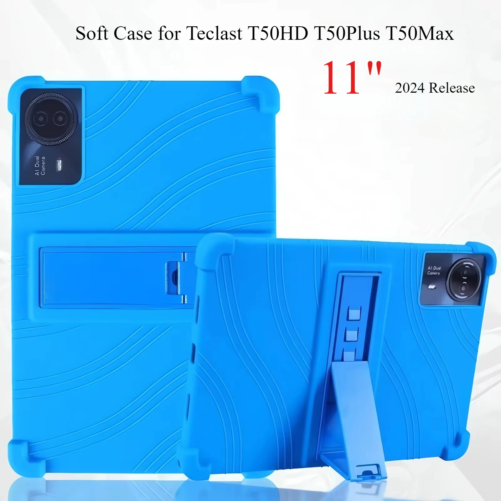 

Kids Safe Cover for 2024 Teclast T50HD T50 Plus Max 11 Inch Tablet Case Soft Silicone Full Body Shockproof with Kickstand