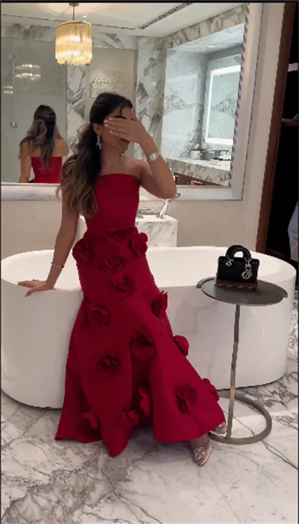 Customized Evening Gown Prom Dress Strapless A-line Floor Length Bubble Skirts Draped Contoured Bespoke Occasion Es S