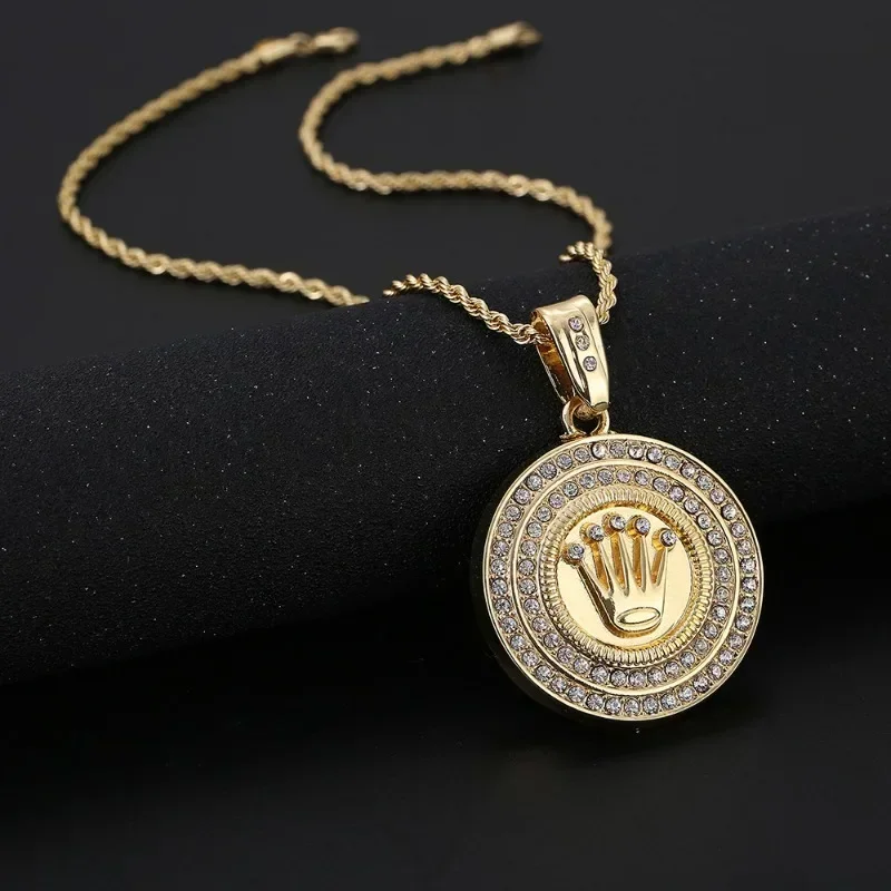 Hip Hop Personality Cool Joint Double Ring Pendant Necklace image 3