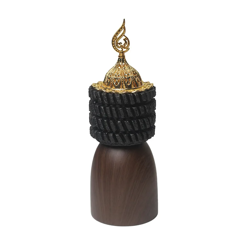 Nordic retro aromatherapy cement ceramic artwork black art incense holder wabi sabi wind incense holder
