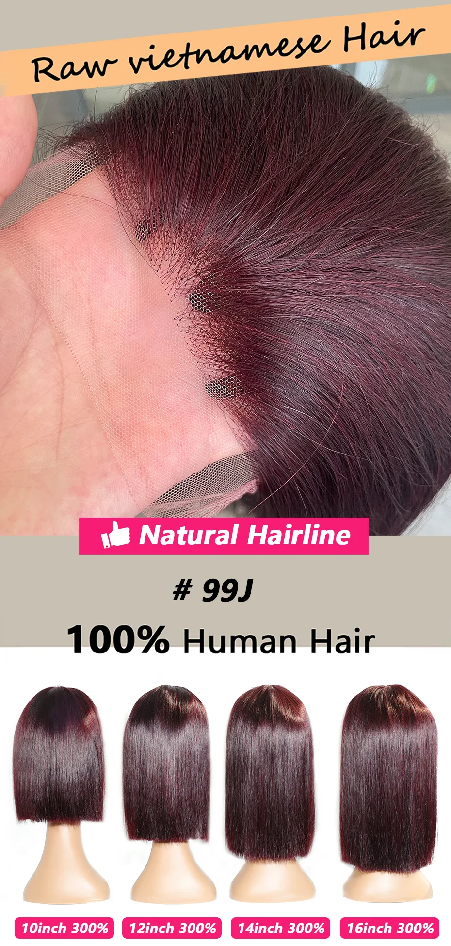 99J Burgunderfarbene Gerade Bob-Perücke 13x4 13x6 HD Transparente Lace-Frontal Echthaar 5x5 2x6 Kurze Bob-Perücken 100% Echthaar für Frauen – Detail 1