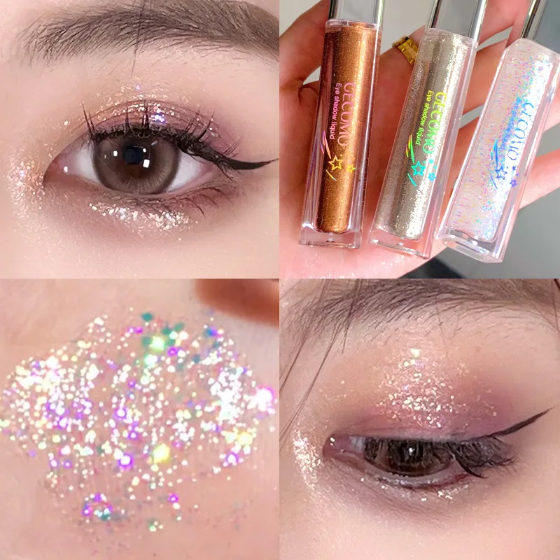 Diamond Eye Shadow Nude Metal Shimmer Silver Glitter Single Liquid Eyeshadow Makeup Pigment Accessorices Beauty Cosmetics