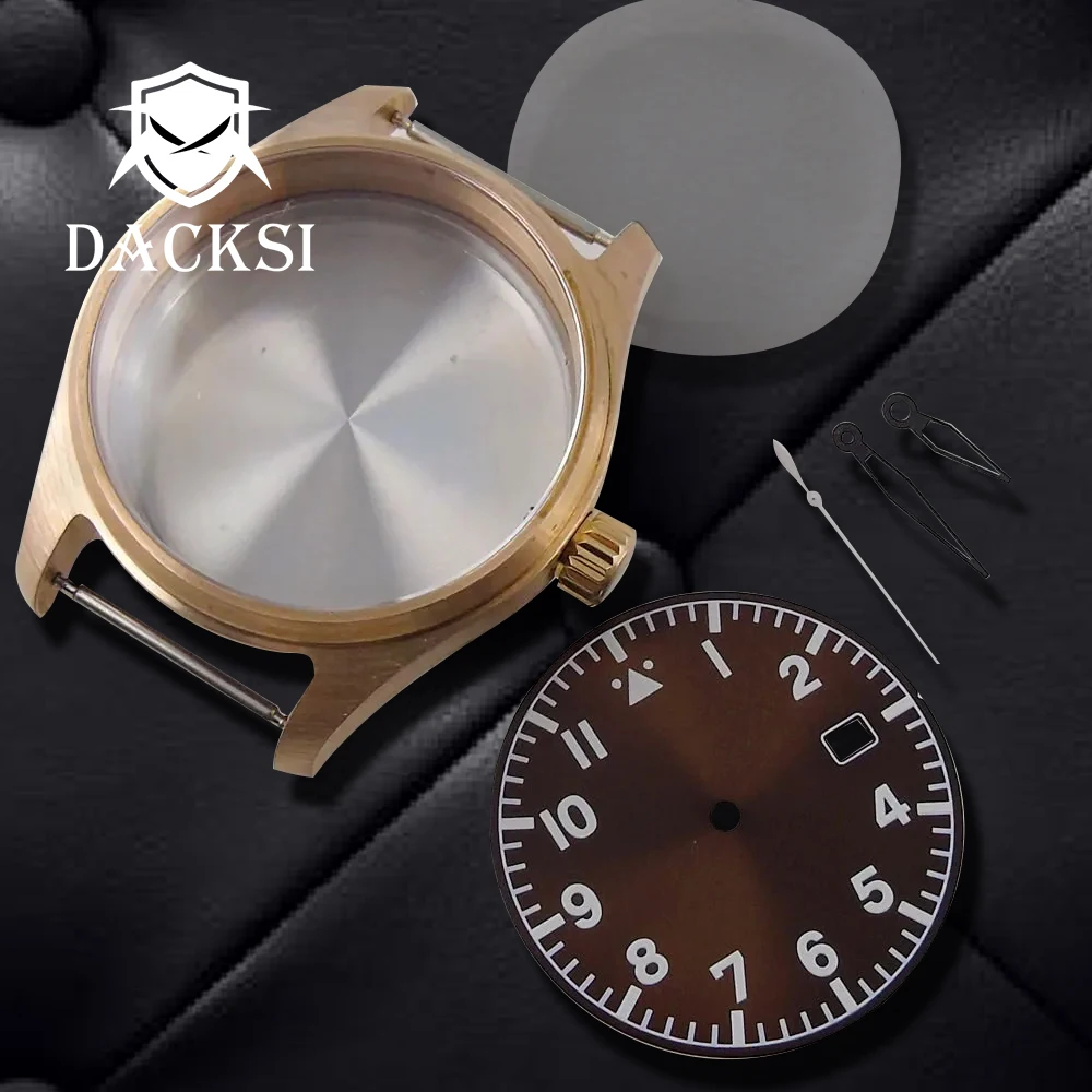 

DACKSI 39mm Cusn8 Solid Bronze Watch Case 33.6mm Lume Watch Dial Hands Fit NH35a NH36 NH34 Waterproof Screw Crown Sapphire Glass