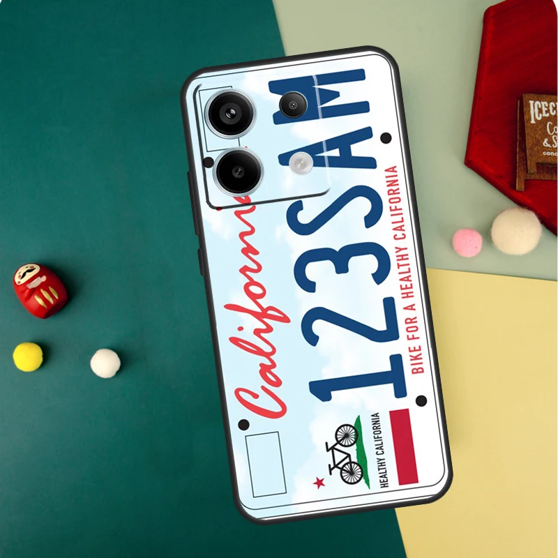 PLATE LICENSE CALIFORNIA Case For Xiaomi Redmi Note 14 13 12 11 15 Pro Plus Redmi 15 13 10 10C 12C 13C 14C 15C Funda view 4