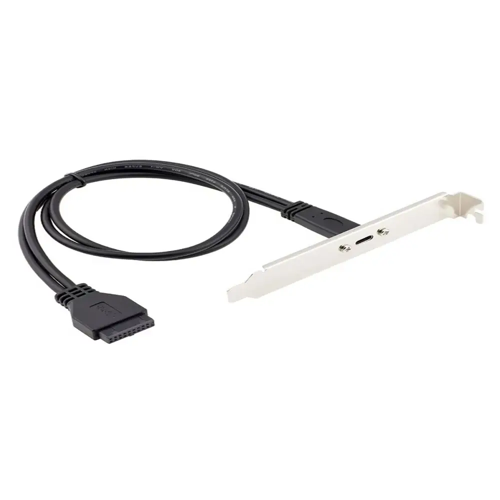 USB 3.0 19/20Pin Header to Type-C Socket Front Panel Mount Cable 50cm Motherboard Internal Extension Cord for Desktop PC