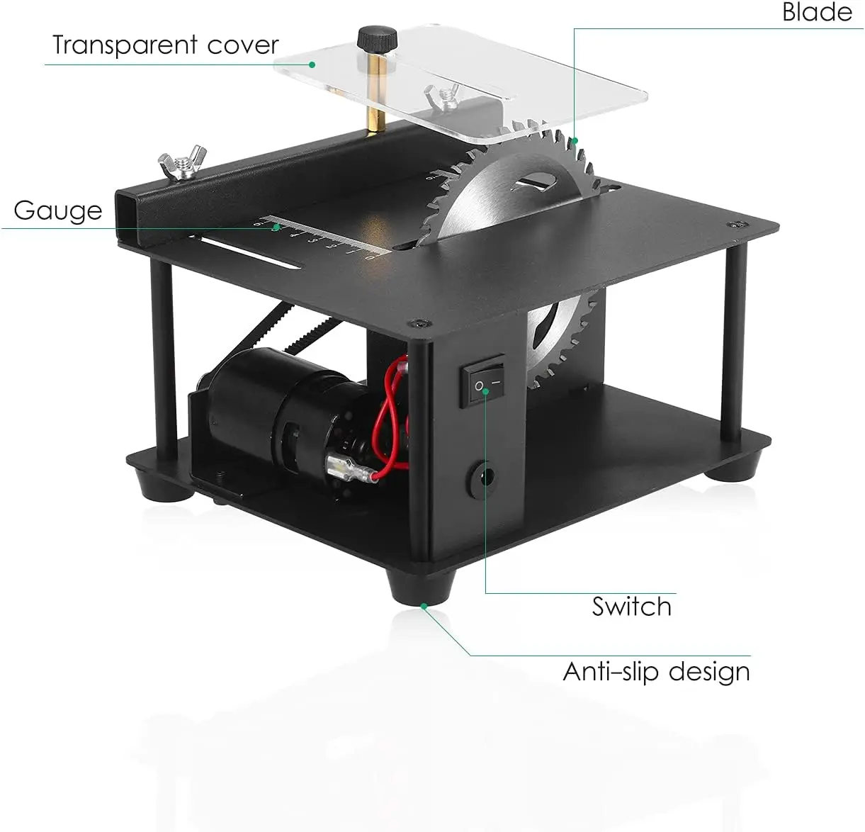 Multi-Functional Table Saw 200W Mini Desktop Saw Cutter Electric Cutting Machine 35MM Cutting Depth for Wood Plastic Acrylic