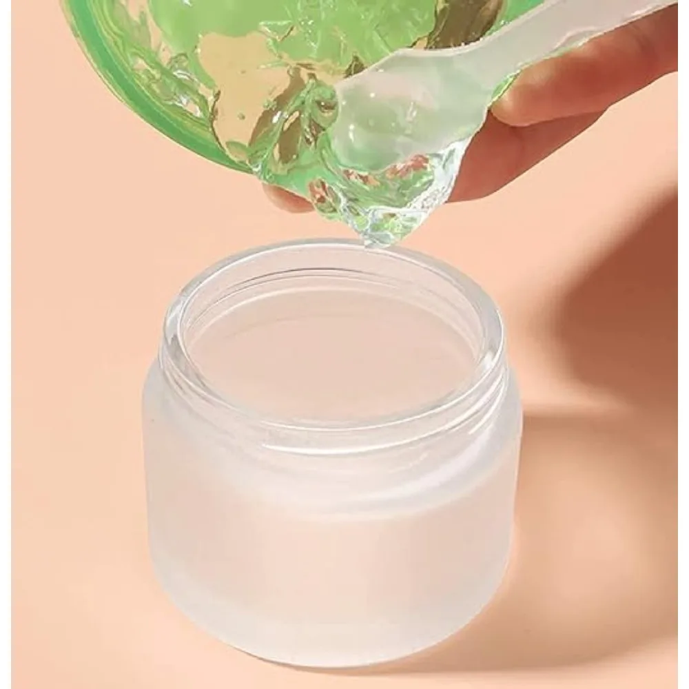 10 Stück 5/10/15/20/30/50/60/100g Leere Gläser Runde Mattierte Klare Glasbehälter für Kosmetik Nachfüllbare Gesichtscreme-Dosen für Make-up – Detail 2