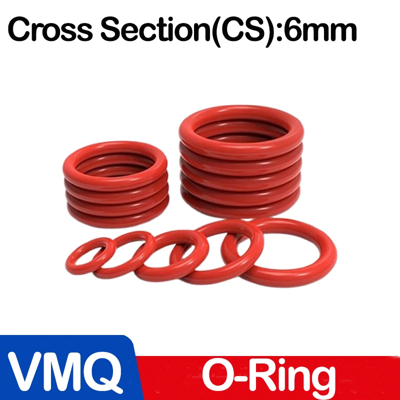 

WD,CS 6mm,Silicone Rubber O-RING VMQ Sealing Rings Repair Skeleton Oil Gasket Washer Outer diameter 28-1000MM,ODxCS