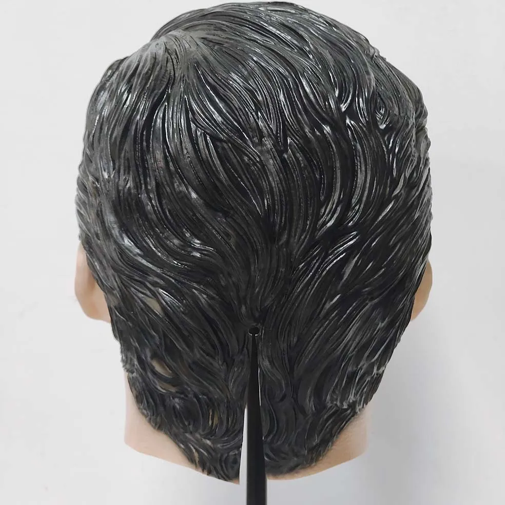 Realistische Latex-Vollkopfmaske, bärtige Männer-Gesichtsmaske mit Haaren, Halloween-Cosplay-Party-Kostüm-Requisiten für Erwachsene – Detail 2