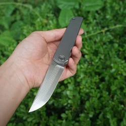 Beishan Wuzhi Titanium Chop 2 Titanium Alloy Folding Knife Salmon ZDP-189 Damascus Steel High Hardness Japanese Knife