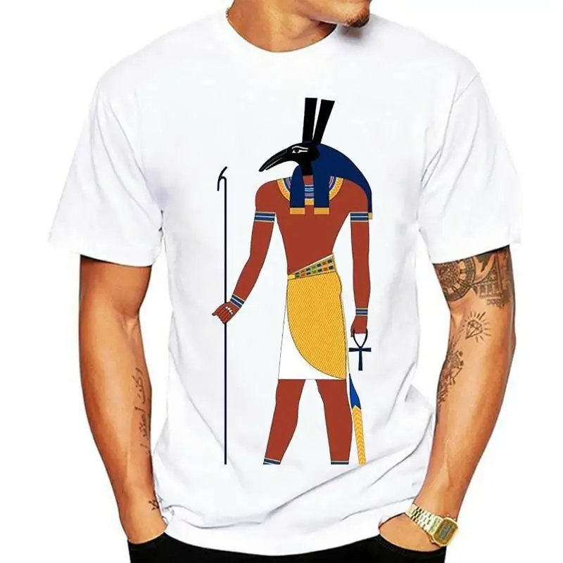 Anubis Egypt Ancient Egyptian Greek God Cursive Hieroglyphs White Tees T-Shirt Customize Tee Shirt