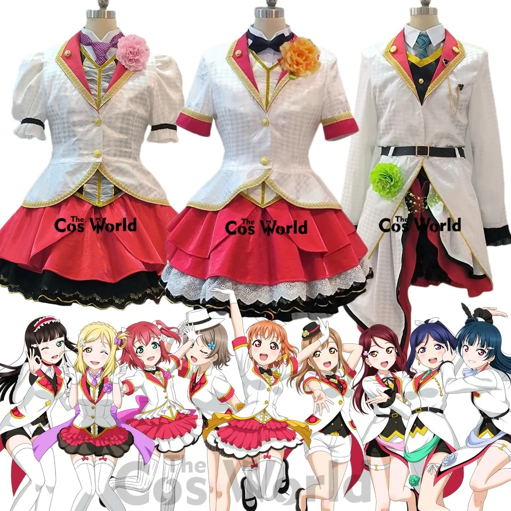 Love Live Sunshine Aqours Mirai Ticket 9, персонажи Takami Chika Ohara Mari Kurosawa Ruby, аниме, костюмы для косплея на заказ