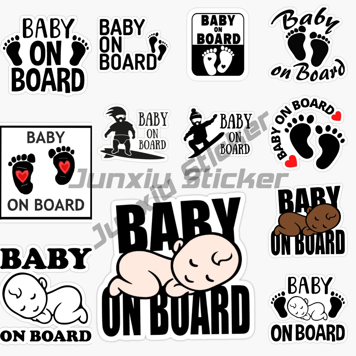 

BABY ON BOARD Car Stickers Car Styling Warning for Motorcycles Auto Window Bumper Vinyl Car or Bumper Occlusion Scratch Decals