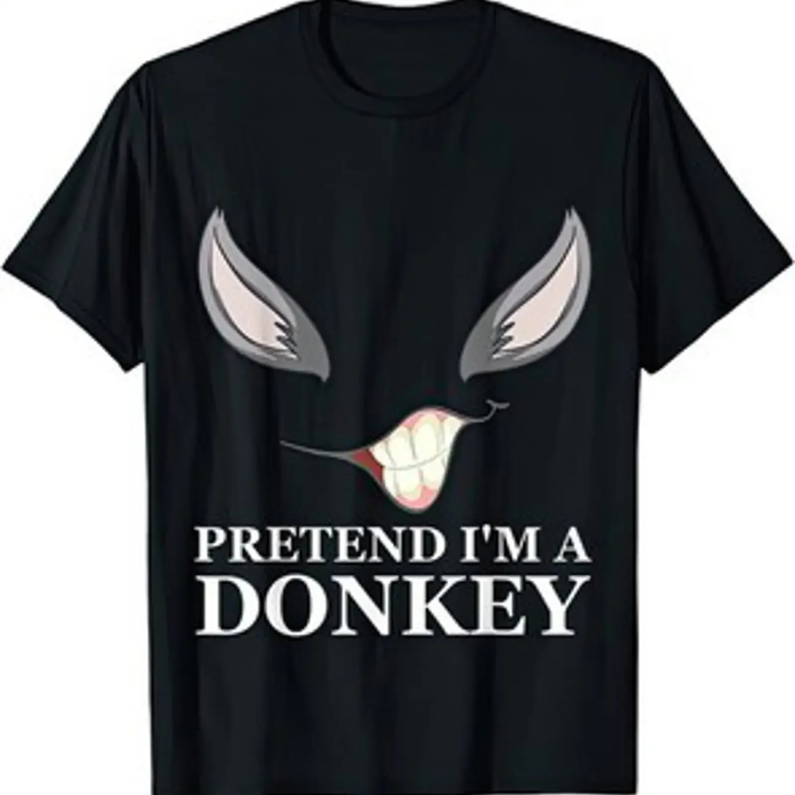 Lustiges Halloween cooles faul Männer Frauen Grafik T Shirt Pretend Im A Donkey vintage Washed Breathable Casual Stretched