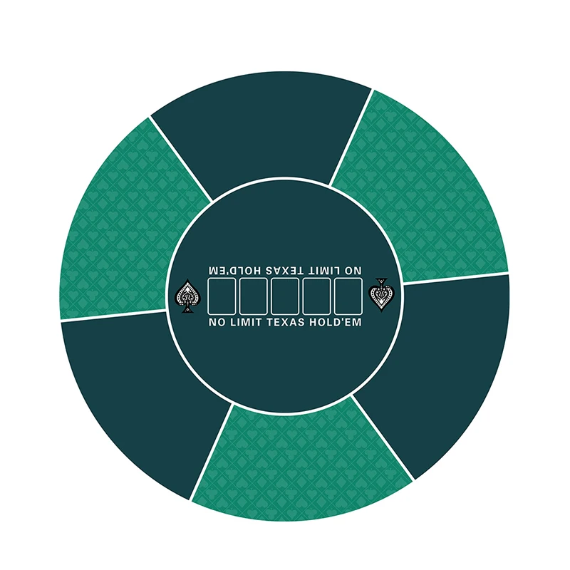 Taplak meja Texas bulat karet 120cm, 6 kursi permukaan halus dan alas Poker antiselip
