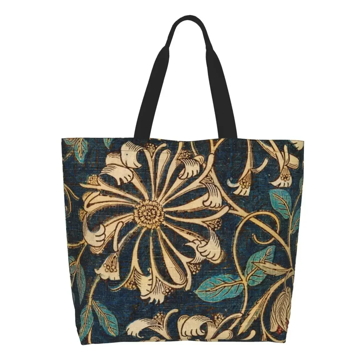 

William Morris Artwork Honeysuckle Shopping Canvas Bag Recycling Big Capacity Grocery Bohochic Vintage Floral Tote Shopper Bags