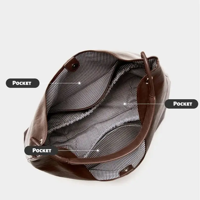 Leather Large Capacity Texture Tote Bag Hundred Shoulder Class Underarm Commuter Bag Large Capacity Soft