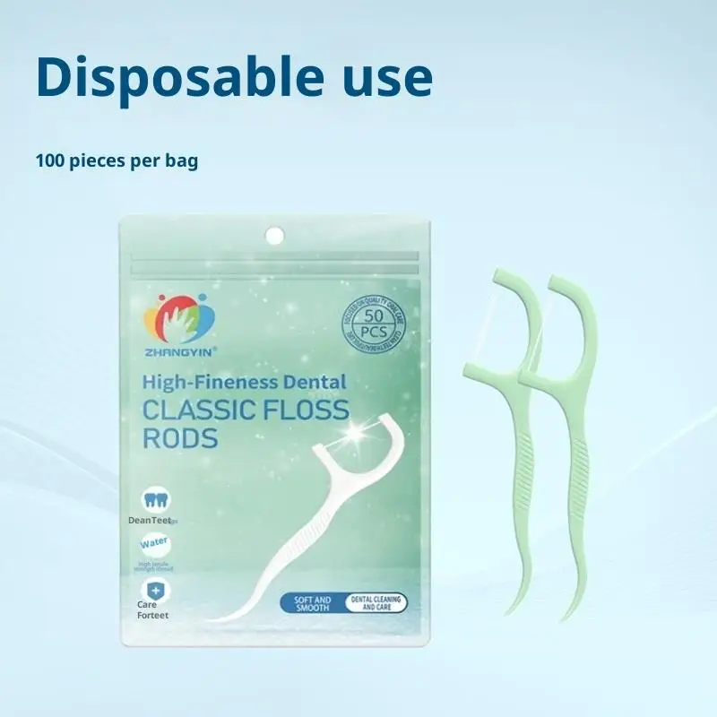 50/100/200 Stuks Ultrafijne Floss Mint Smaak Thuis Set Draagbare Wegwerp Care Floss Staven Diepe Reiniging voor Mondverzorging