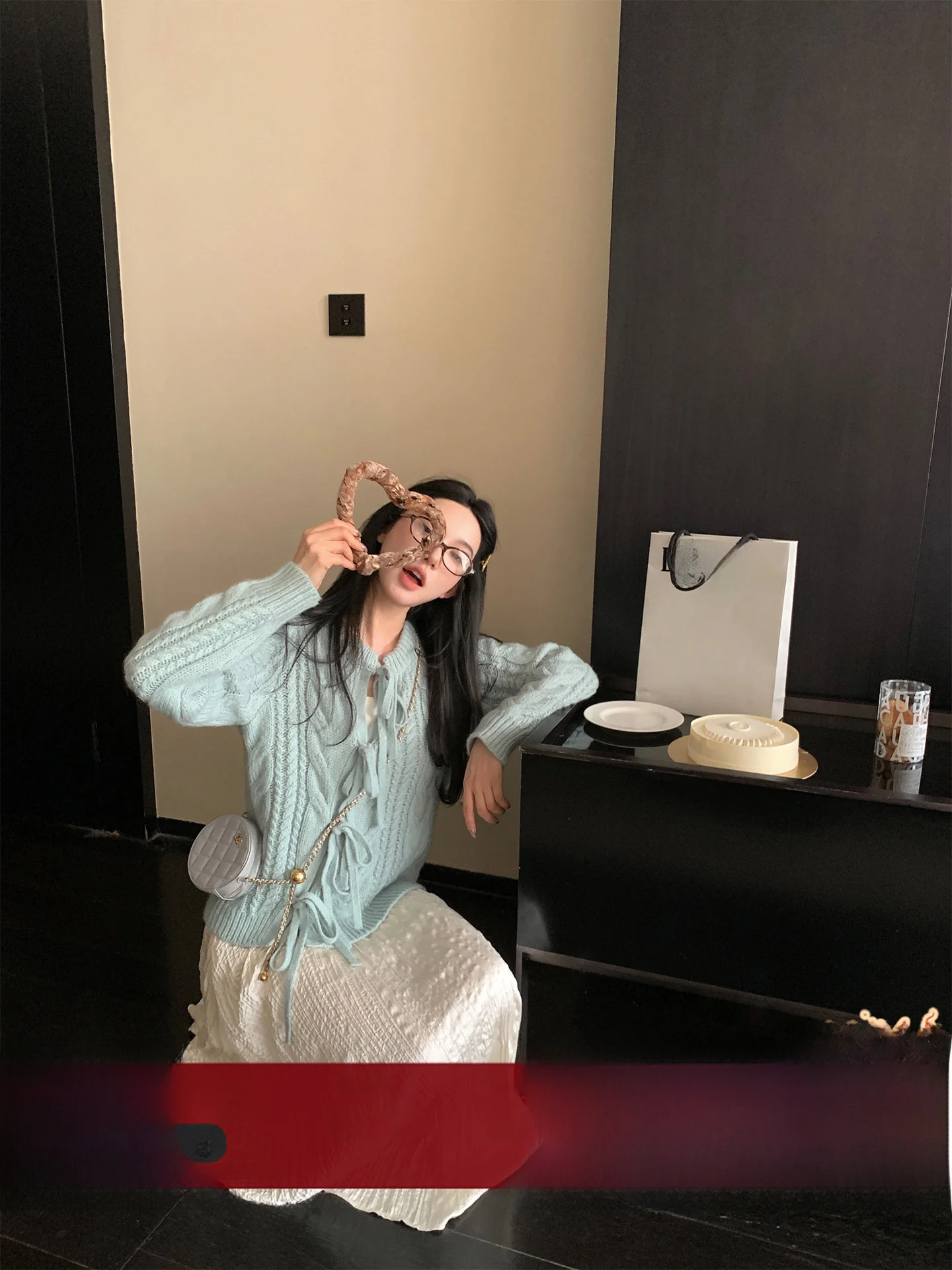 Retro Twist Knit Sw… - image