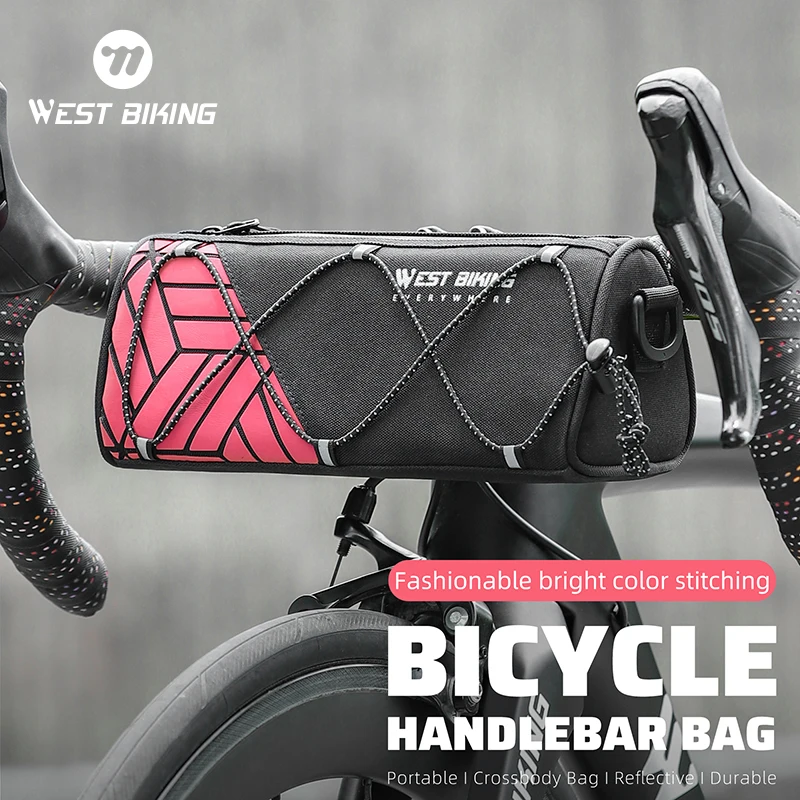 WEST BIKING Bright Colorful Reflective Bag Water Repellent Bicycle Handlebar Bag/Front Frame Top Tube Bag/Saddle Bag For Cycling