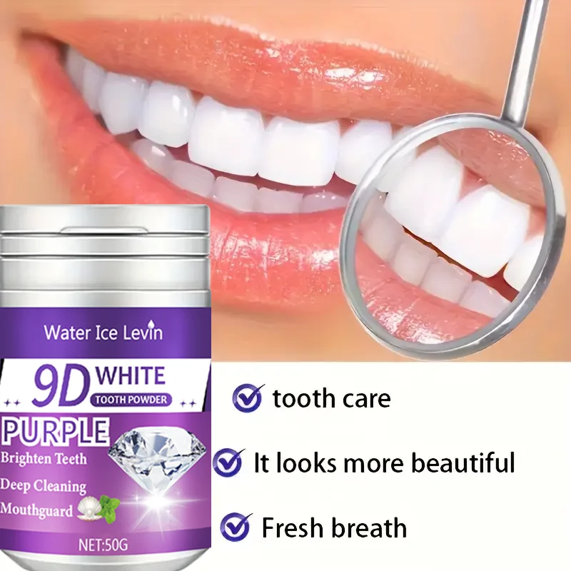 Pó Dental 9D Branco e Roxo. Cl - Teeth Whitening Mouth Guard avaliação e preço