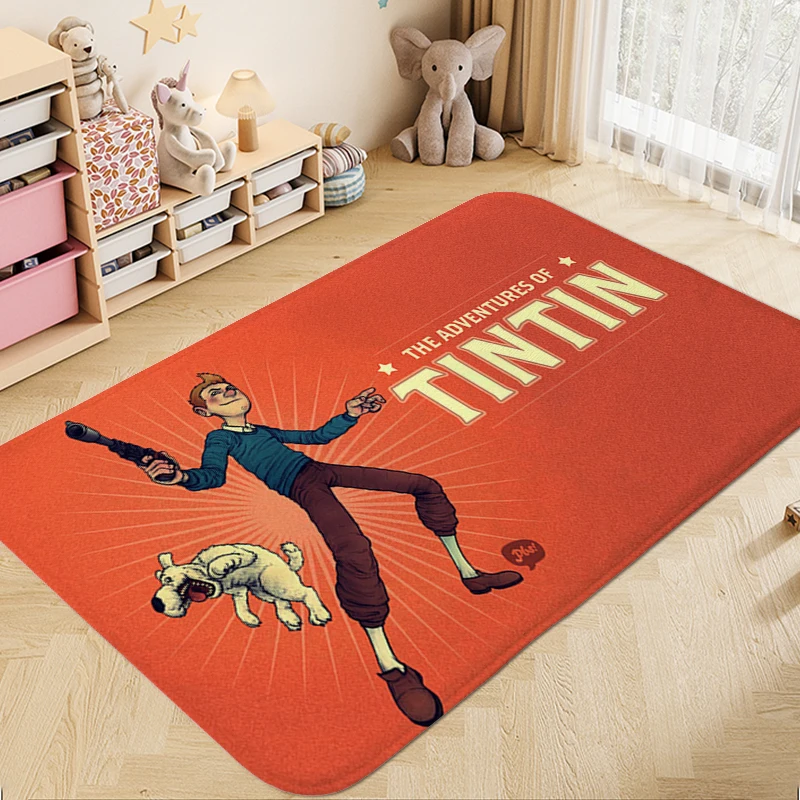 Anime Washable Non-slip Kitchen Mats A-Tintins Modern Home Decoration Sleeping Room Rugs Room Decorating Items Home Entrance Mat