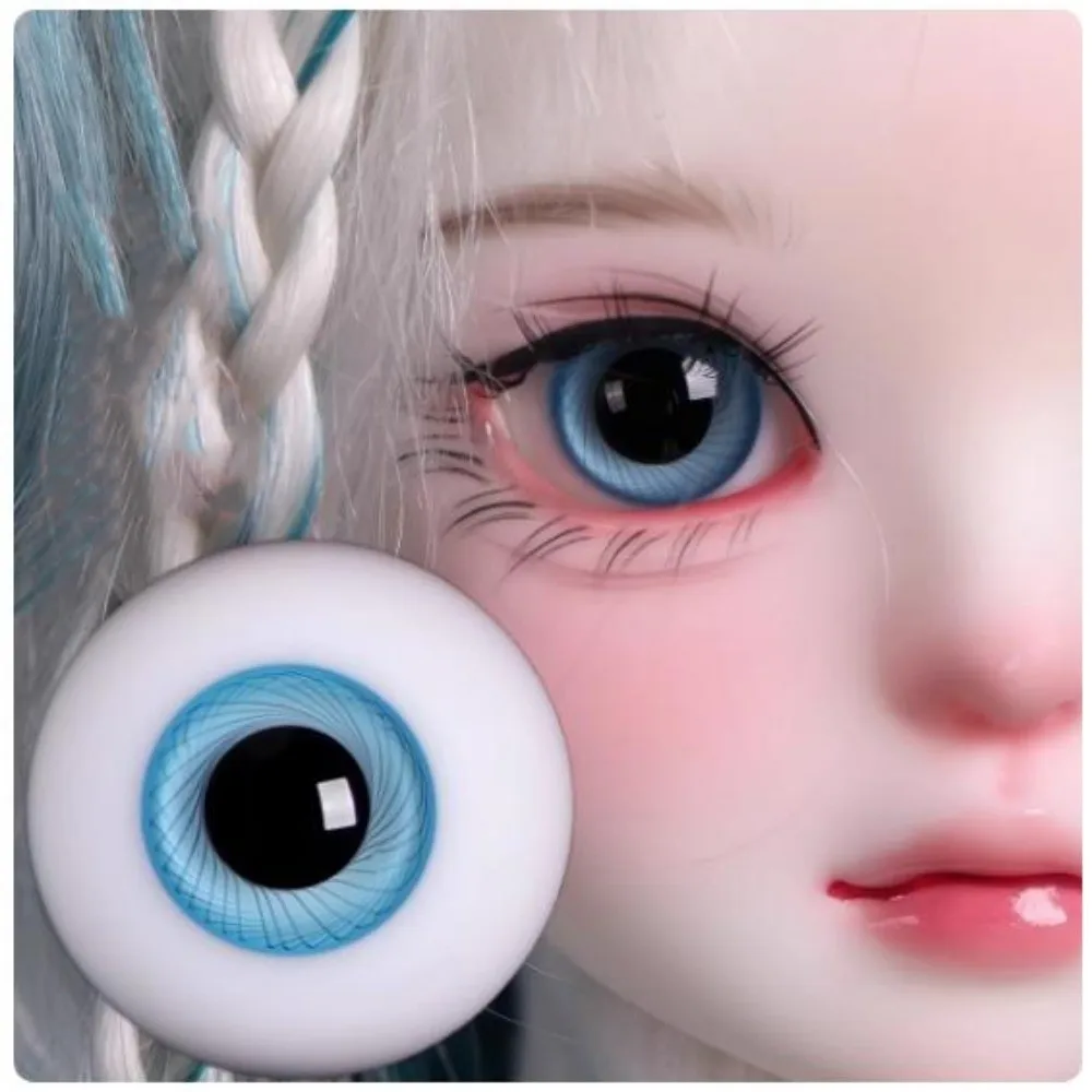 High Quality 10mm 12mm 14mm 16mm Blue Gold Glass Eyes Cute 2 Colors Textured Glass Eyeball DIY Making Crafts For BJD Dolls