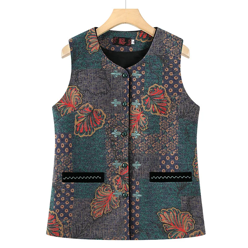 

Ele Long-Line ly Women's Jaet Autumn Faion Vest andmother Sle Outerwear Comfortable Fabric No Brand