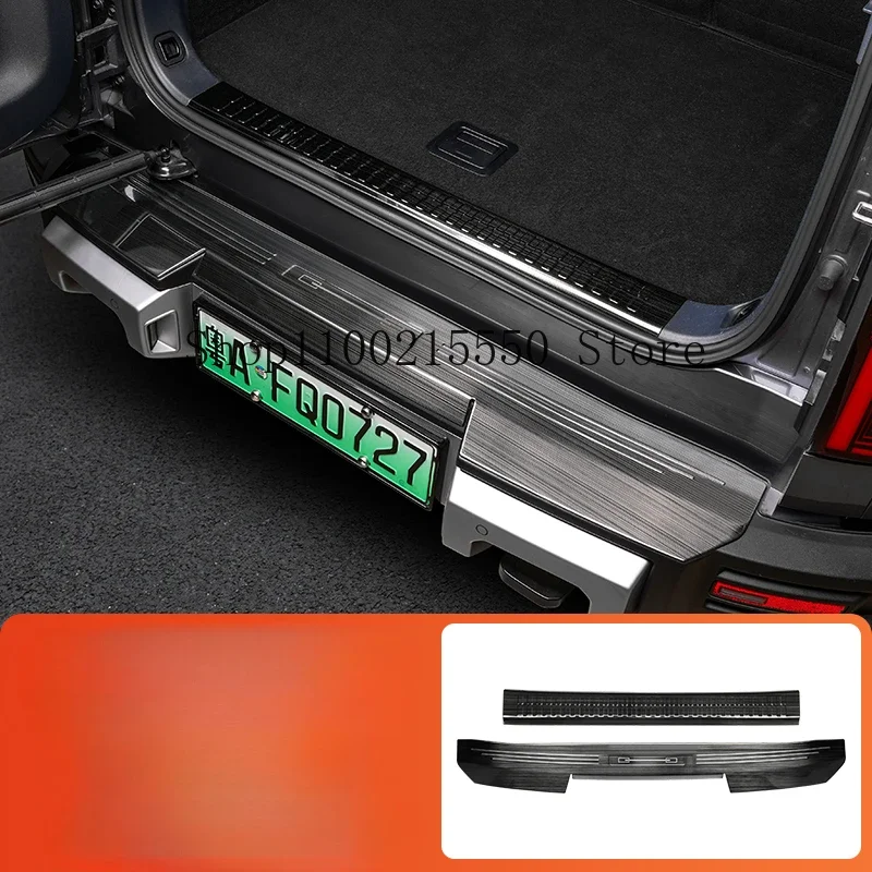 

For BYD Equation Leopard 5 2023 + Car Style Rear Trunk Guard Boot Plate Trim With logo Cover Protector Decoration Accessories