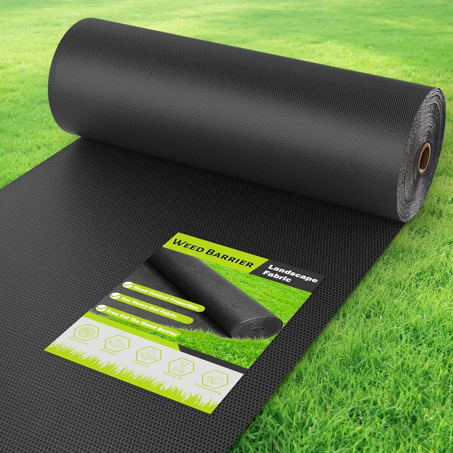 

Геотекстильное полотно для защиты от сорняков, 4 унции, 4 фута x 100 футов, сверхпрочное, для садоводства, ландшафтного дизайна, предотвращения эрозии