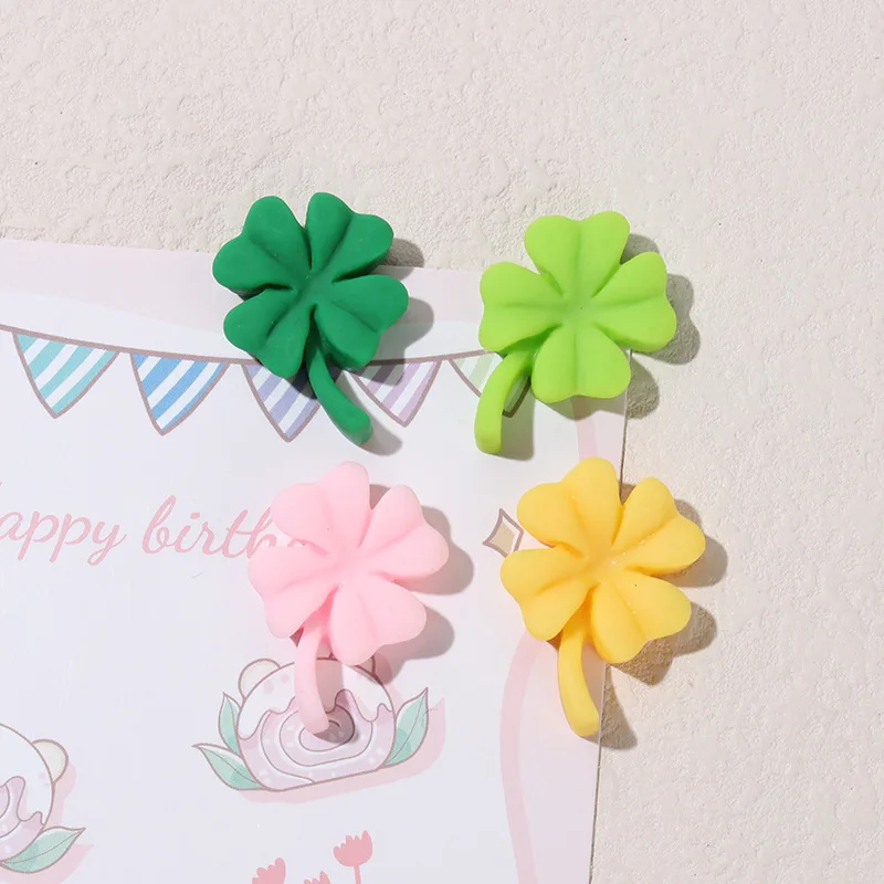 20Pcs/lot Cartoon Four Leaf Clover Flatback Resin Cabochon Scrapbooking Crafts Hair Bows Accessories DIY Phone Case Decoration