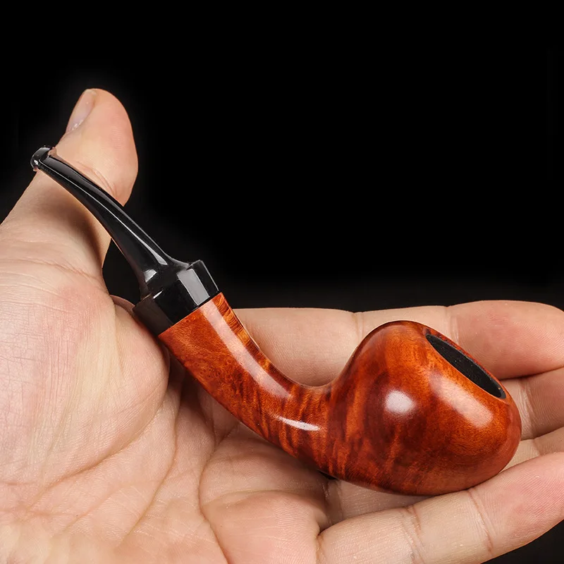 Nanmu small short-tailed pipe old-fashioned pipe men's portable pipe pot