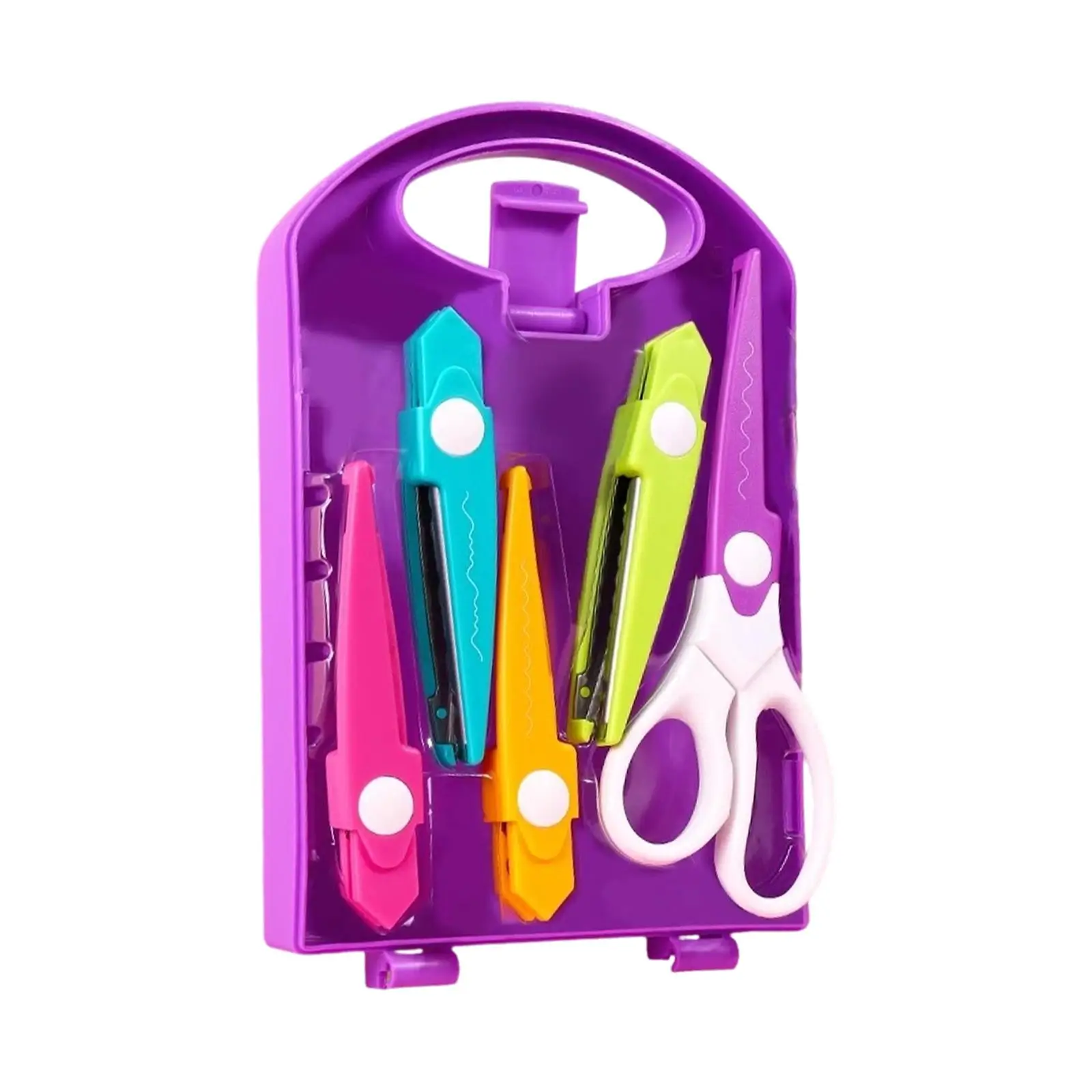 Craft Scissors Kit Decorative Edge with 4Pcs Replaceable Heads Child Friendly for Art Projects