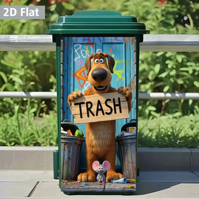 1. A Dog Holding A Garbage Sign Sticker, with Dimensions of 32.28 X 14.57 Inches, PVC Self-adhesive Paper