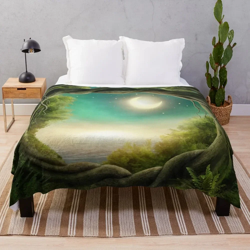 

Magic Moon Tree Throw Blanket Decorative Beds manga Blankets