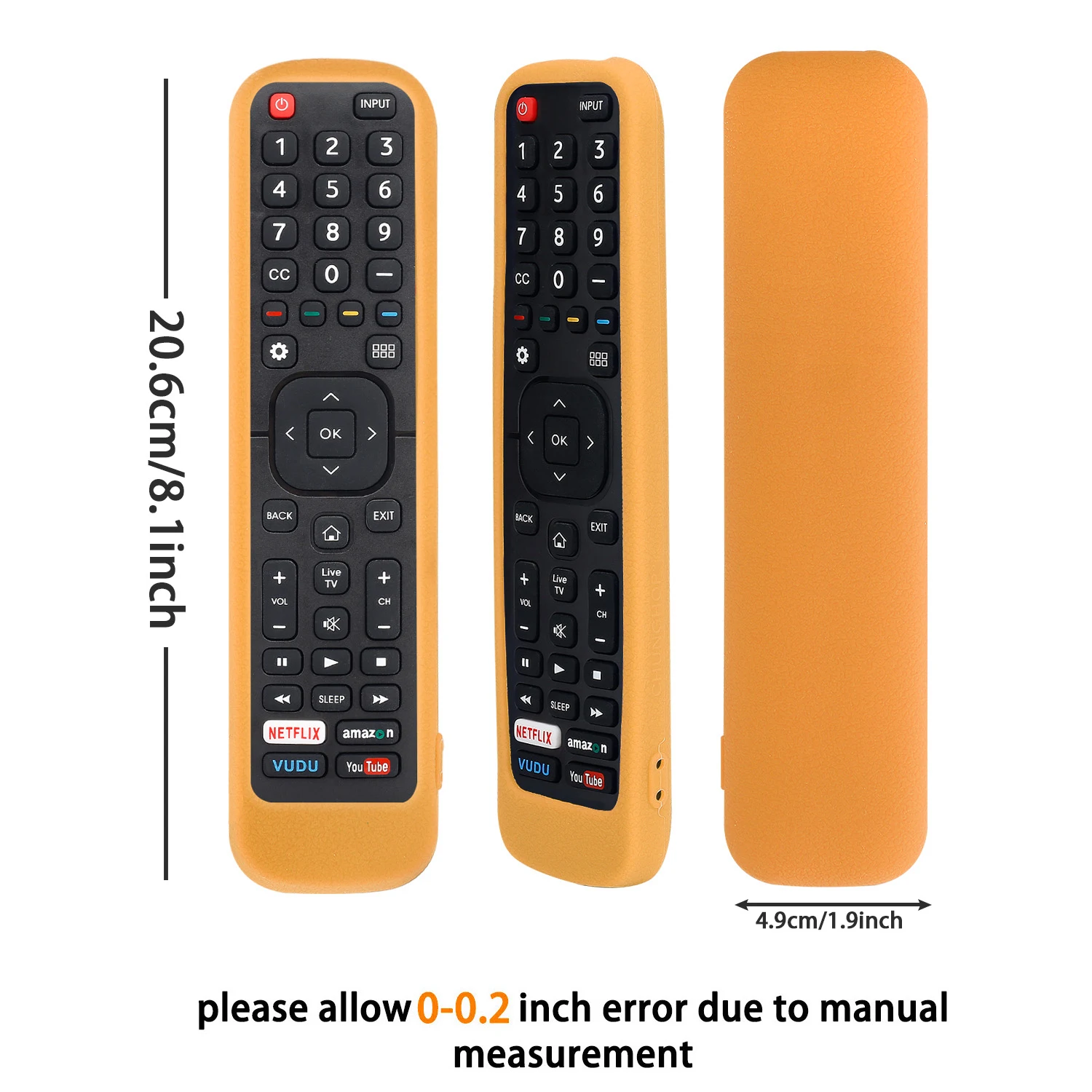 1 Pair Protective Sheath Case Fit for Hisense TV Remote Control EN2B27 EN2H27B EN2H27HS EN2H27D EN2A27 ER-31607R Silicone Cover