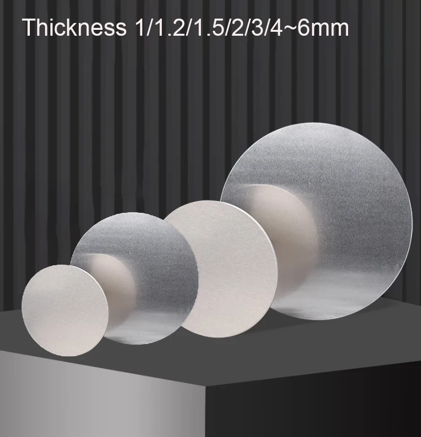 1Pcs 5052 Aluminum Round Sheet Disc Thickness 1/1.2/1.5/2/3/4~6mm Aluminum Round Plate Round Disk Circular Diameter 50-300mm