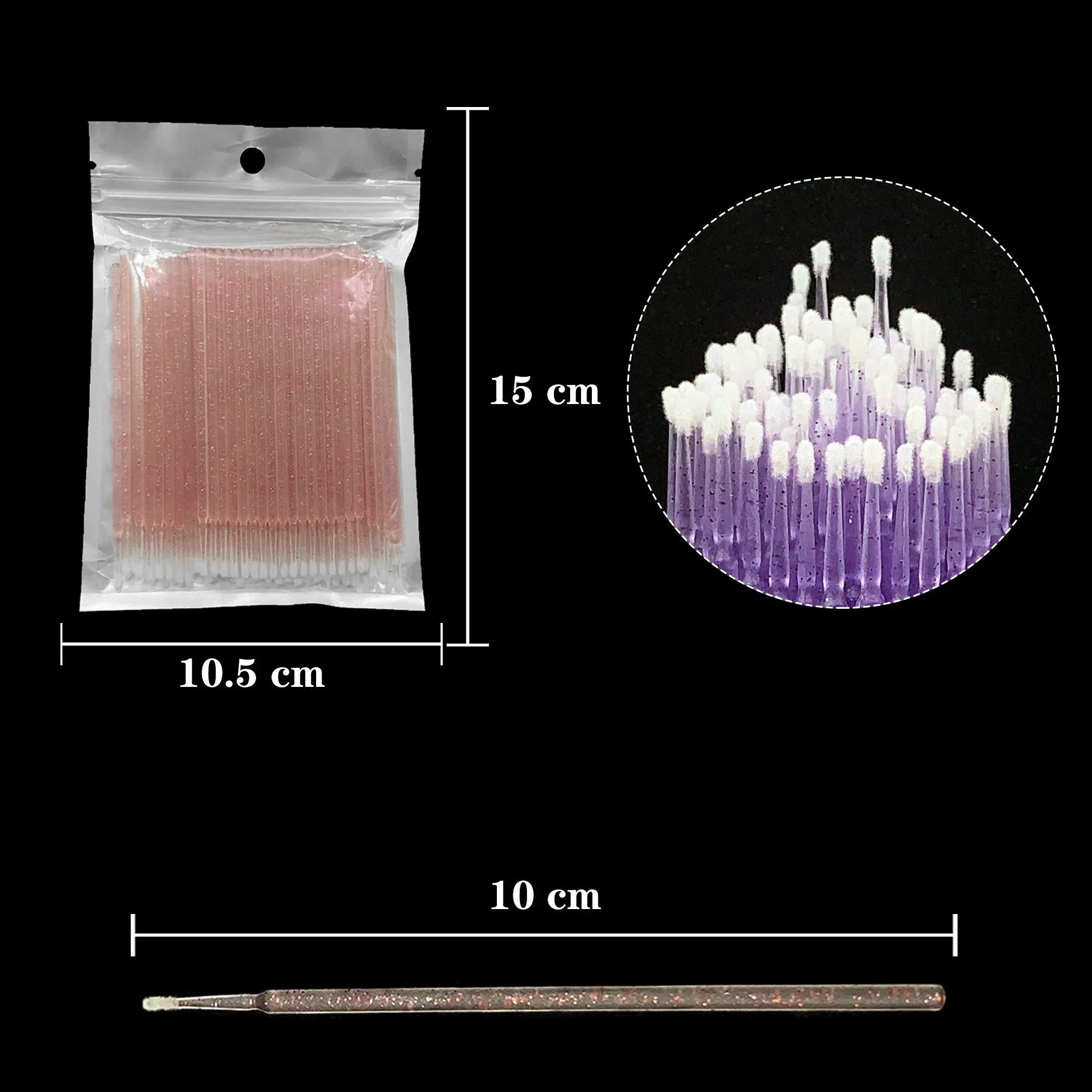 100pcs Removing Swab Crystal Micro Brush Make Up Eyelash Extension Supplies Lashes Accessories Makeup Tools